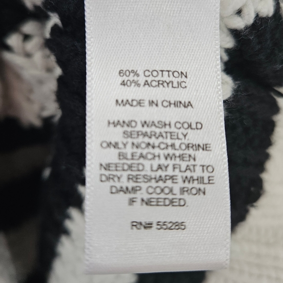 Express Black & White Striped Long Sleeve Crop Sweater Sz Small - Picture 4 of 6